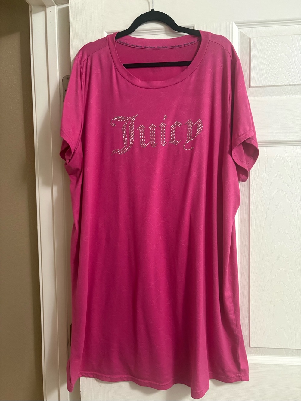 Juicy Couture Y2K pink nightgown sleepwear rhinestones XL